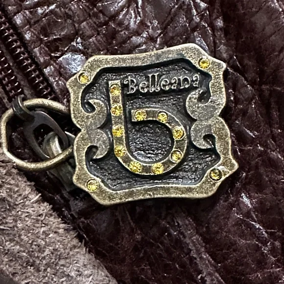 Vintage 💖 BellaAna Leather Purse with genuine turquoise inlays. 💎 One of a kind. - Picture 14 of 16